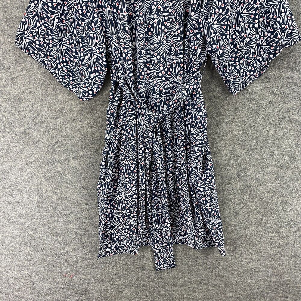 New Sonoma Dress Women Small Black Floral Belted Short Sleeve Open Front Casual - Picture 4 of 11